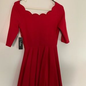 LuLus Scallop Top A Line Dress